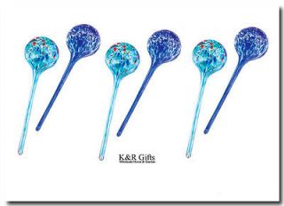plants set of 6 glass plant watering globe stakes new