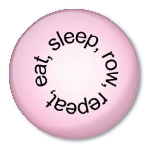 eat sleep row repeat pink crew pin rowing oars button