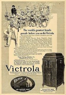 1916 Ad Band Parade Victrola XVI Victor Record Player   ORIGINAL 