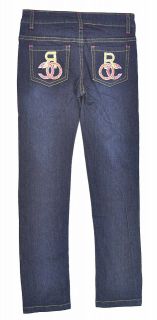 Rocawear Big Girls Denim Blue & Coral Pant Size 8 10 12 14 16 $32.50