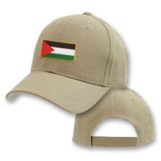 PALESTINE PALESTINIAN KHAKI FLAG COUNTRY EMBROIDERY EMBROIDED CAP HAT