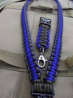 550 Mil Spec Paracord Survival Lanyard / Key Chain in Blue and OD