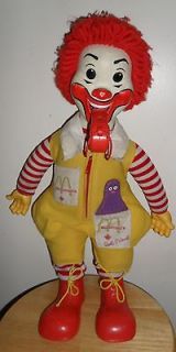 Vintage 1978 RONALD McDONALD 22 Plush DOLL with Blowing WHISTLE and 
