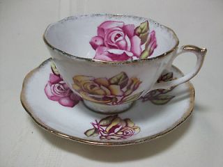 roslyn china large rose bone china cup and saucer time