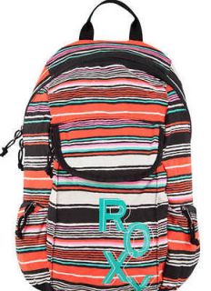 NWT ROXY GO GETTER FULL SIZE STRIPED BACKPACK BOOK SCHOOL TOTE TRAVEL 