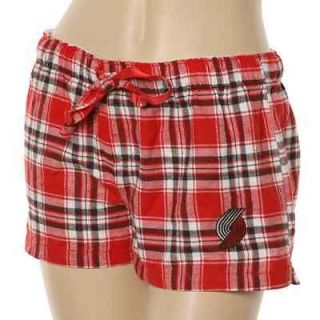 Portland Trail Blazers Ladies Red Black Plaid Harmony Pajama Shorts