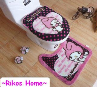   My Melody Bathroom Mat Rug+Toilet Set Seat Cover Carpet DOT RARE+FS