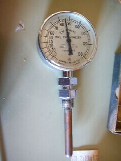 Vintage The Powers Dial Thermometer 0 130 Degrees NOS Skokie Illinois 