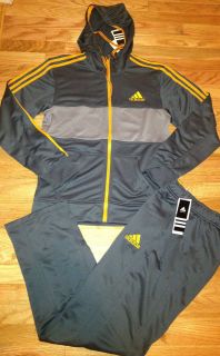 Adidas Mens CL Flex Running Training Track Suit Set W58779 Gray 