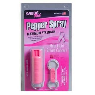 NEW SABRE PINK PEPPER SPRAY KEYCHAIN 0.54 oz with Pink Case   SUPPORTS 
