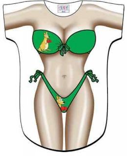 Womens Adult Green Boxer Kangaroo Swimsuit Bikini Cover Up Costume T 