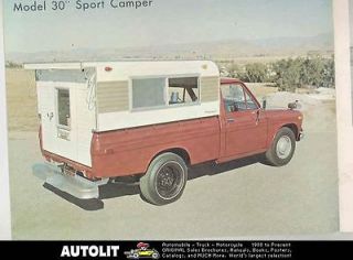 1971 Toyota Perris Valley Pickup Truck Camper RV Motorhome Brochure