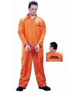 Adult Got Busted Orange Prison Suit Costume Size Standard