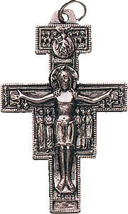 WHOLESALE 1.5 ST SAINT FRANCIS ASSISI Silver Metal Crucifix Cross 