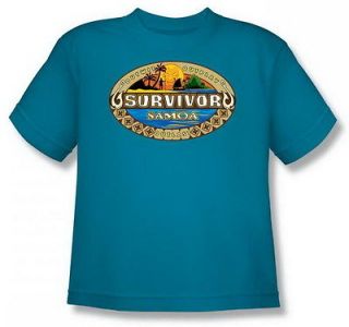 survivor samoa logo youth turquoise t shirt cbs518d yt more