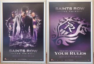 Saints Row The Third RARE XBOX 360 PS3 A2 Promotional Poster