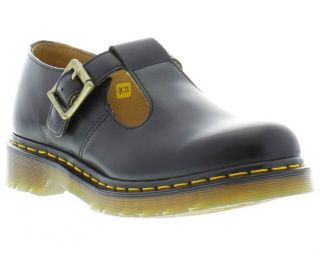 Dr Martens Shoes Genuine Polley T Bar Black Smooth Womens Shoes Sizes 