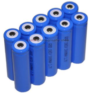 10 Li ion Rechargeable Battery Pack 18650 for laser LED Flashlight 