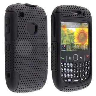 Black Meshed Hard Skin Case Cover For Blackberry Curve 8520 8530 9300 