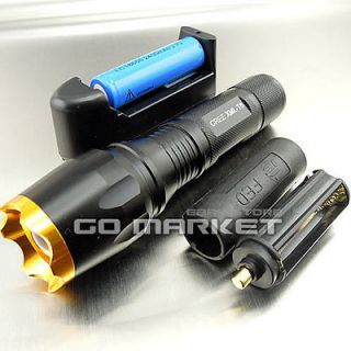 1600 Lm Zoomable CREE XM L T6 LED AAA 18650 Flashlight Torch Zoom Lamp 