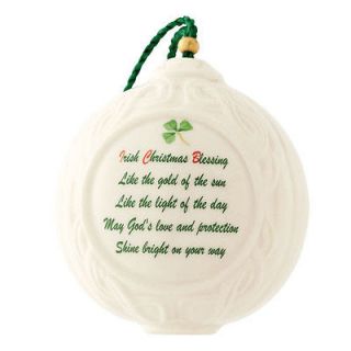 Belleek Irish Christmas Blessing Ball Ornament Made in Ireland 4036