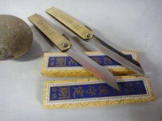 Japanese traditional folding pocket knife Higonokami Blue steel bent 