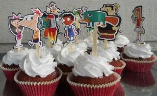 phineas and ferb cupcake cake toppers birthday party decor time