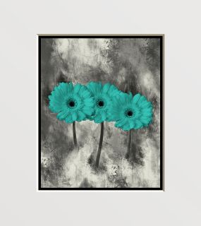 Black & White Daisy Flowers Wall Art Home Interior Matted Picture