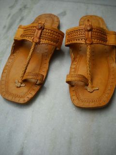 Unisex indian Leather sandals Shoes Kolhapuri UK6 US Men7 women8 euro 