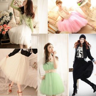 Sweet Fashion Princess Fairy Style 5 layers Tulle Dress Bouffant Skirt 
