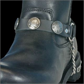 biker indian head nickel leather silver boot chain 