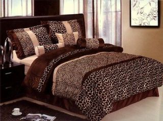 Newly listed Leopard Safari Zebra King Comforter Bed in a Bag 15 PC