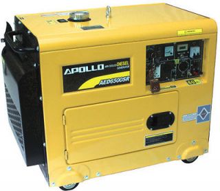   Deluxe, Remote Start Silent Diesel Generator AED6500SR   