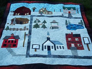 Handmade FINISHED APPLIQUE PATCHWORK CHRISTMAS QUILT 64 x 68