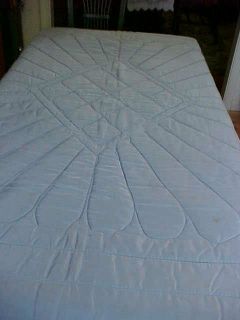 Vintage Sky Blue SilkyTaffeta Comforter~Art Deco Style 1930s