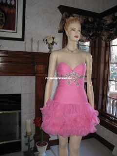 Sherri Hill 1473 Bubble Gum Pink Rhinestoned Cocktail Dress 2