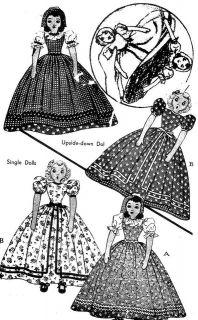 1041 Single Doll or Topsy Turvy 15 Doll Vintage Sewing Pattern