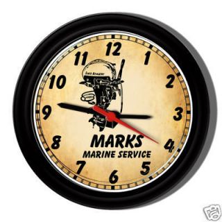 personalized marine service boat motor sign wall clock time left