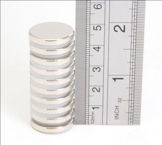 Pack of 5 LARGE and STRONG Neodymium disk magnets 20mm dia x 3mm N35 