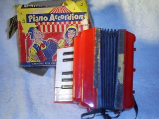 original vintage child s toy harmotone piano accordion time left