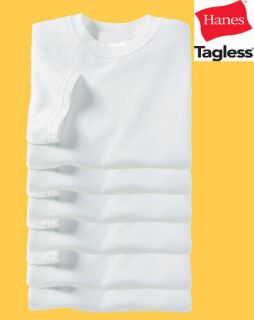 12 Blank Hanes TAGLESS T Shirt 5250 Plain White S XL Lot Wholesale 