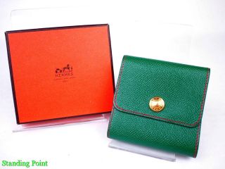 Authentic HERMES Green & Red & Gold Leather Notepad Case With Notepad 