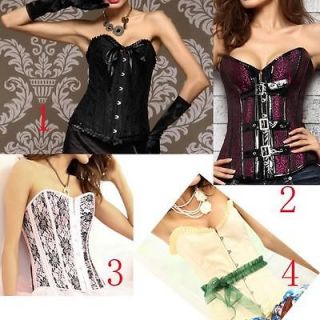 Popular Jeans Lace Up Boned Corset Bustier TOP Christmas/Hall​oween 