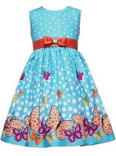 New Girls Rare Editions 2T Turquoise BUTTERFLY Dot Dress Birthday 