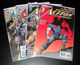ACTION COMICS #1 2nd PRINT VARIANT,2,3,4, by Grant Morrison, 2011 DC 