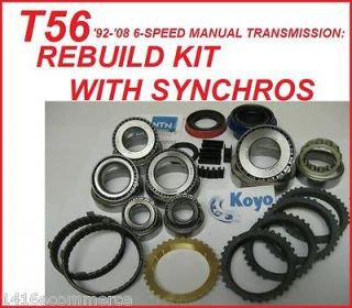 T56 6 SPEED MANUAL TRANSMISSION REBUILD KIT WITH SYNCHROS 1992 2008