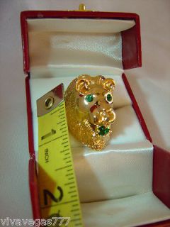  Tribute Artist Costume)18K Gold Plated (Jumpsuit Era) Lion Head Ring