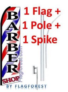 one) 15 BARBER SHOP red/wh/bl1 SWOOPER #1 FEATHER FLAG KIT with 
