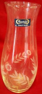 pasabahce frosted glass vase flowers leaves turkey euc time left