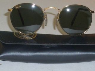   ray ban us w2201 g15 gold tort temples round aviator sunglasses mint